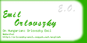 emil orlovszky business card